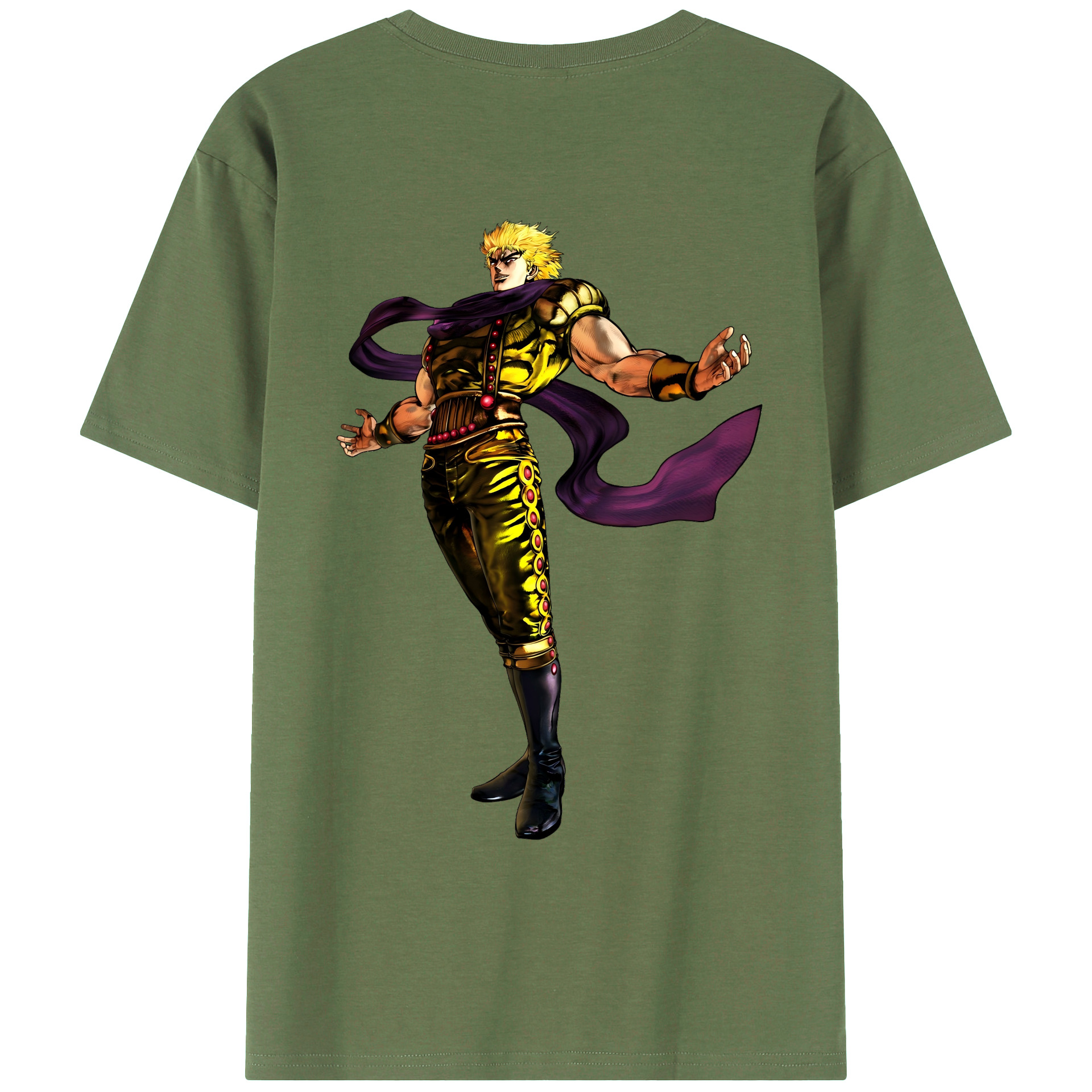 （画像用） ジョジョの奇妙な冒険 ディオ?ブランドー JoJo's Bizarre Adventure Dio Brando 綿100％ メンズ半袖Tシャツ（バックプリント） 通気性